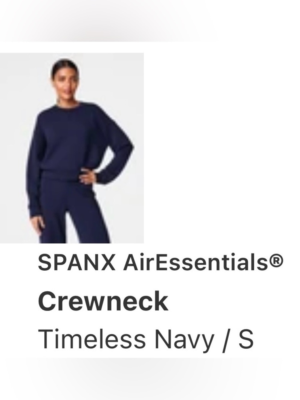 SPANX AirEssentials Crewneck sweatshirt 
Timeless Navy Blue small